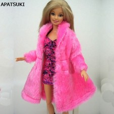 Kid Playhouse Toy Doll Accessories Winter Wear Pink Coat Clothes For 1/6 Doll