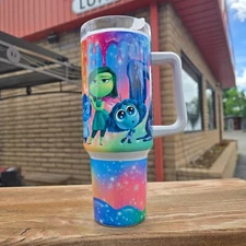 Inside out 40oz Tumbler - Stainless Steel W/Handle Colorful Cartoon Cup