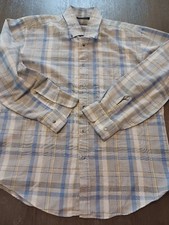 Oxford Men's Striped Long Sleeve Dress Shirt Size L