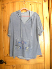 HANDPAINTED IN STYLE OF BLUEFISH HOODED SWEATSHIRT SZ 2X
