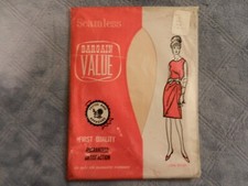 Vintage Unbranded Seamless Mesh Stockings Beige SIze 10 1/2