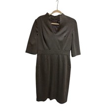 Adrianna Papell Gray Sheath Dress Size 10 Knee Length Half Sleeve Workwear