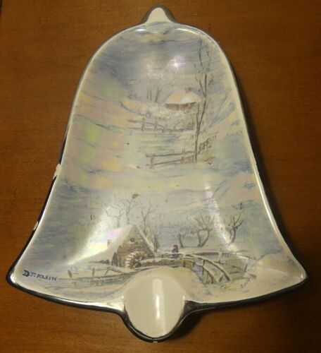 Ceramic Bell Dish- Winter Scene - Picture 1 of 5