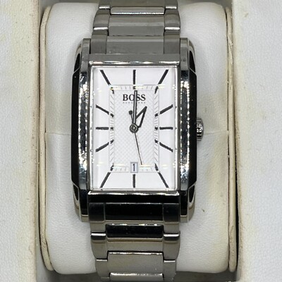 Luxury Rectangular Dress Watch Analog Quartz Stainless Steel Bracelet 3ATM Amazon.com: BERNY Rectangular Silver Watch for Men  main image 2