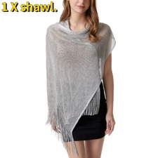 Lady Fish Net Tops Tassel Shawl and Wrap Hollow Out for Evening Party Dress Sexy