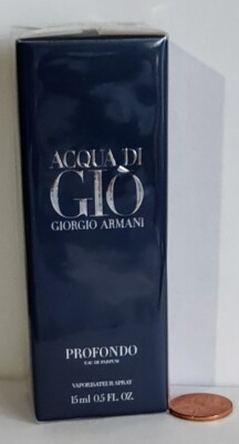 ACQUA DI GIO PROFONDO Giorgio Armani EAU DE PARFUM MINI 0.5 oz 15ml NEW & SEALED