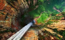 Landscape forest cliff waterfall nature water mountains Custom Gaming Mat Desk