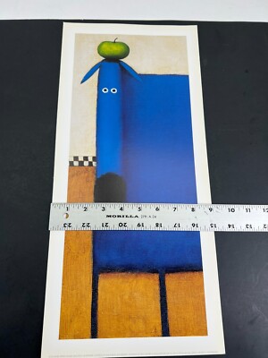 ダニエルパトリックケスラー （ブルードッグとリンゴ ） Daniel Patrick Kessler 2003 Square Blue Dog with Apple Print