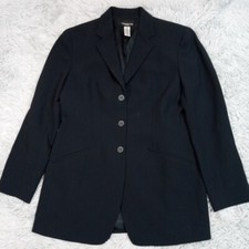Vintage Jones New York Suit Jacket Womens Blue 6 Button Up Lined Pockets Career