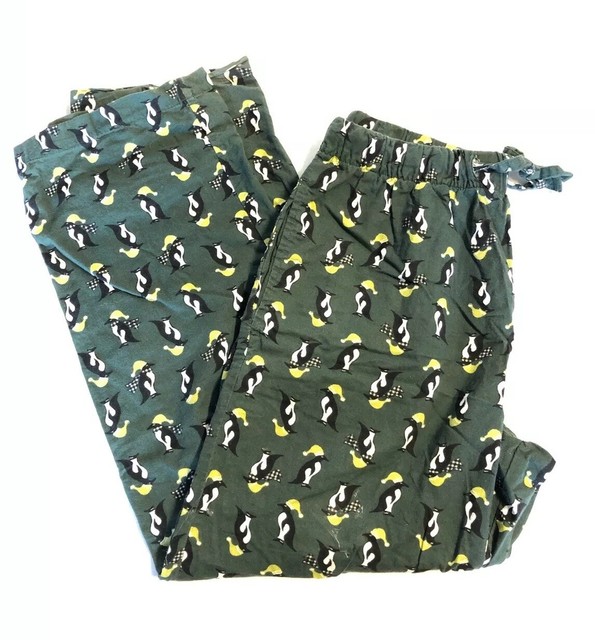 Old Navy Mens Cotton Pajama Pants M Christmas Penguins eBay