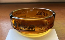 Hideaway Lounge Vintage Ashtray Orange Glass Old Forge Strathcona Hotel BC MINT