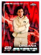 2024 Topps Chrome Star Wars 103 LEIA ORGANA Red RayWave Refractor SP