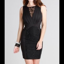 NEW Sexy Black Lace Pintucked Bodice Dress by Nikibiki Size Small, Medium or Lar