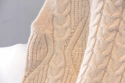 Damski Twist Sweter Sweter Kamizelka Jesień Zima Nowy Luźny dekolt w serek Dzianinowa kamizelka - Zdjęcie 13 z 21