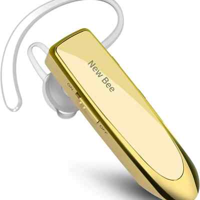 New Bee Bluetooth Headset Two Device Connection Handsfree driving Headset, Gold