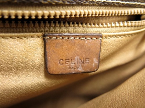 Bolso de Hombro Celine PVC Cuero Marrón Macadam Vintage Auténtico - Imagen 9 de 11