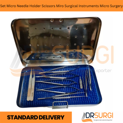 Set Micro Needle Holder Scissors Miro Surgical Instruments Micro Surgery