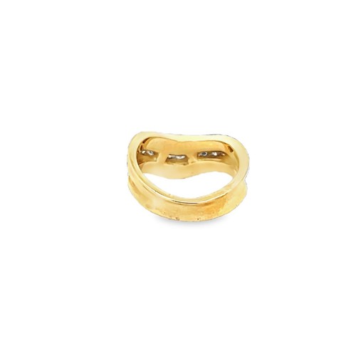 Anillo Diamante Natural .41tcw Oro Amarillo 14k Suave Diseño V 5mm Talla 6 NUEVO - Imagen 3 de 3