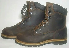 Chippewa Men's Waterproof Steel Toe Work Boots, Dark Brown, 55069, Size 11