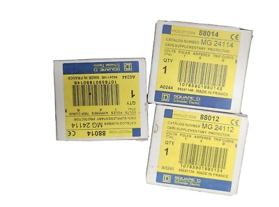 Lot of 3 SQUARE D MG24114 MG24112 Merlin Gerin MULTI9 C60 Circuit Breaker 