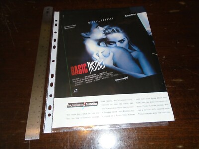 SHARON STONE - BASIC INSTINCT -  LASER DISC MOVIE ADVERT CLIPPING - 1993