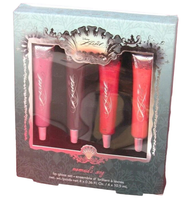 Sephora Disney Collection Ariel Mermaids Song 4 Pc Lip Gloss Set, Great Gift NIB