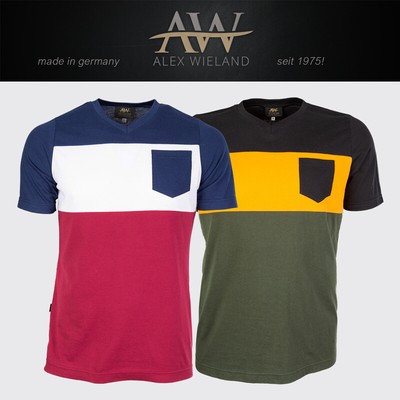 NEU! V-Neck Basic Herren T-Shirt Lex mit Brusttasche | XS - 5XL