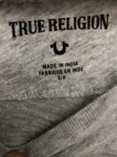 True Religion Rose W/gold Colored Triangles Crew T-shirt Size S Gray-black-gold - Picture 7 of 8