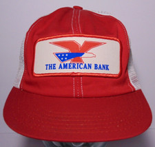 1980s Vintage The American Bank Patch USA EAGLE SNAPBACK TRUCKER HAT Made in USA