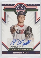 2022 Panini USA Baseball Stars & Stripes Blue Ink 209/349 Matthew Wyatt Auto 4z8