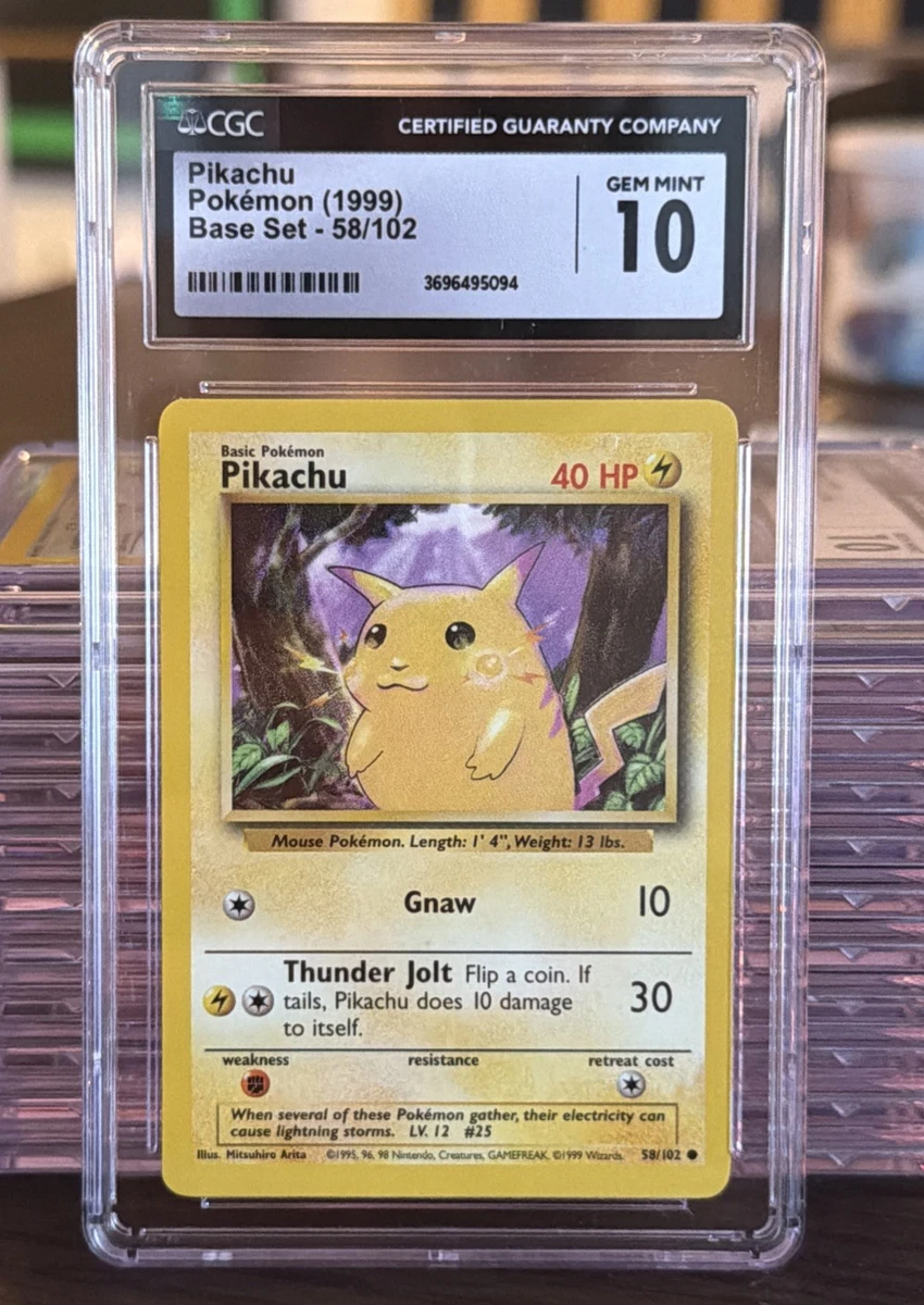 Pokémon TCG Base Set Pikachu Grade 10 Individual Collectible Card