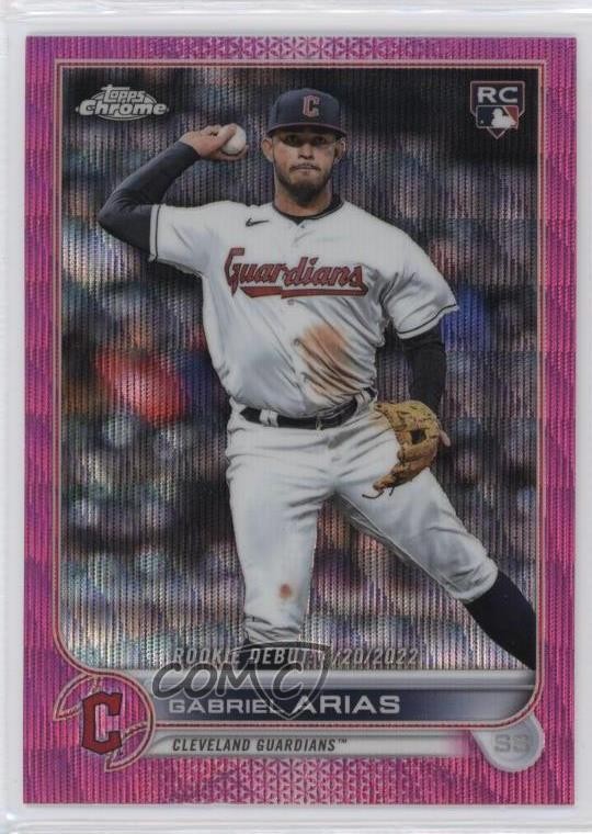 2022 Topps Chrome Update Debut Pink Wave Refractor Gabriel Arias Rookie RC 2u3