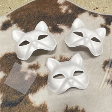 Mask making set, 3 blank cat mask bases, 3 long glue sticks, elastic, and mesh