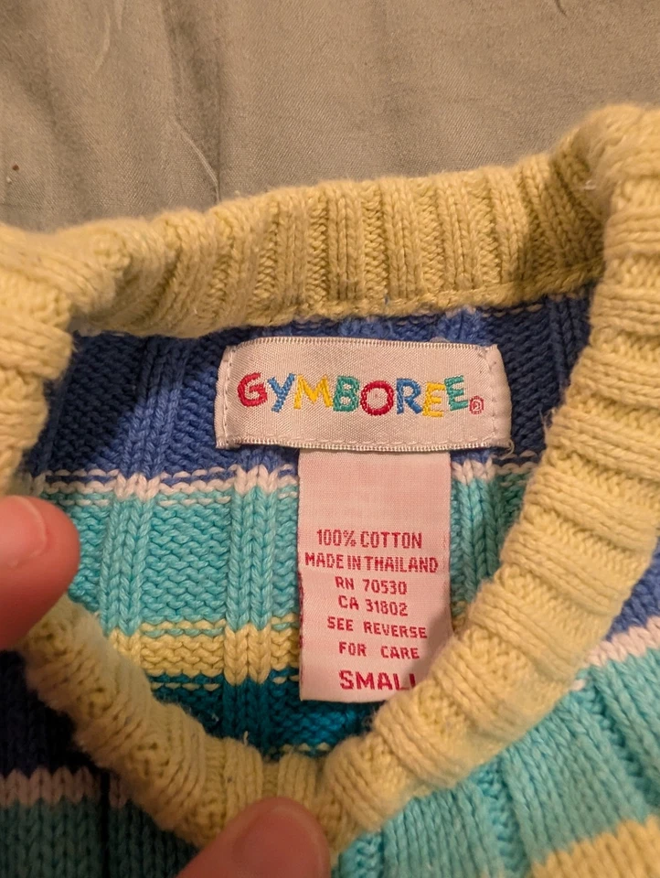 Vintage 90s Gymboree Girls Shirt Sleeve Striped Sweater Size Small - Image 2 of 3