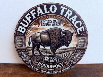 BUFFALO TRACE Werbeschild Kentucky Straight Bourbon Whiskey Bar Deko Pub Keller