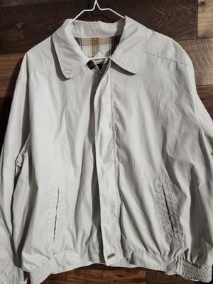RBM Outdoor Brand. Beige Men's Windbreaker. Size XL. Plaid Lined. Full Zip.