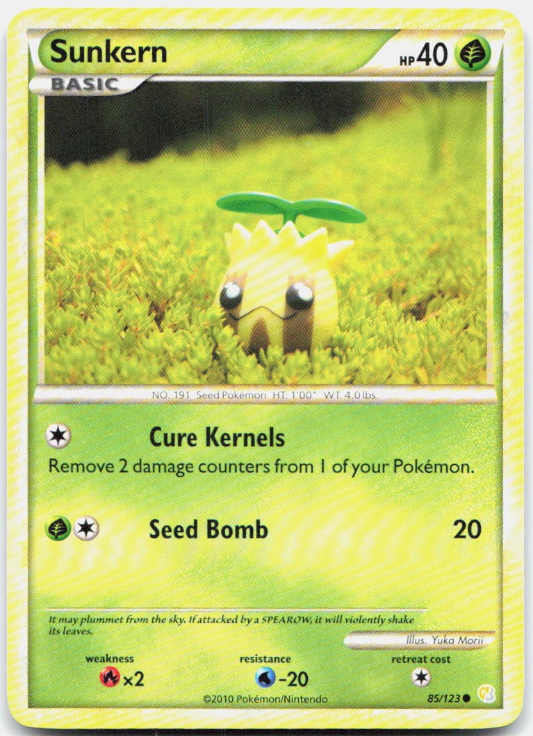 SUNKERN 85/123 Common HeartGold & SoulSilver Pokemon