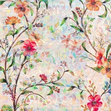 Stained Glass Window Film Static Cling Door Privacy Film Decorative Flowers G...