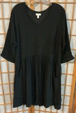 GARNET HILL Women’s Size 12 Bohemian Pocket Detail Dress 3/4 Sleeve V-Neck