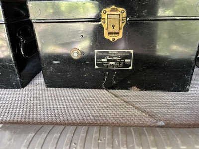 Edison  Phonographs Nickel-Iron Alkaline Storage Battery Black Metal Case Box