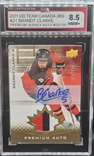 2021 UD Team Canada Brandt Clarke Patch Auto #/199 🚨🚨 KSA 8.5 Near Mint 