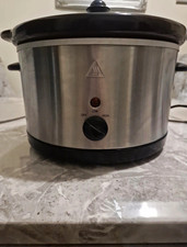 3L Stainless Steel Slow Cooker Glass Lid Temp Control Black/Silver