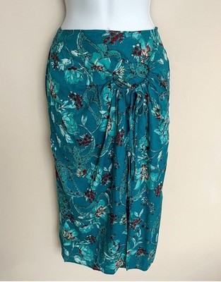 NWT BAND OF THE FREE Floral Tie Front Layered Boho Midi Skirt High Low Womens XS