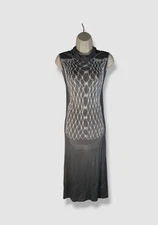 $720 MM6 Maison Margiela Women's Gray Printed Turtleneck MIDI Dress Size Large