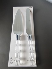 David Tutera 2 Piece Cake Knife + Shovel Acrylic Crystal Handle w/box