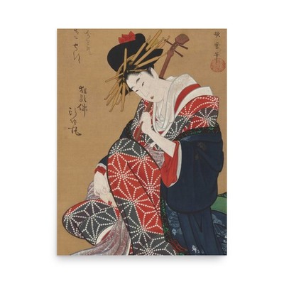 Kitagawa Utamaro Shamisen Player Ukiyo-e Wall Art