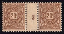 MAURITANIA 1923 Postage due Millésimes 20c brown   Yvert 6  MNH W3195