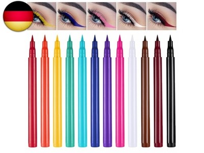 UV Eyeliner Set 12 Farben Wasserfest, Neon Liquid Eyeliner Set, UV Glow Matte