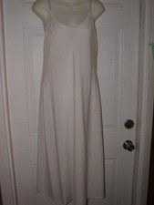 vanity fair Vintage ecru polyester Full Slip nightgown 36 maxi long c
