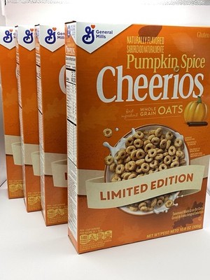 4-Pumpkin Spice General Mills Cheerios LIMITED EDITION 10.8 OZ each Box 6/17/26